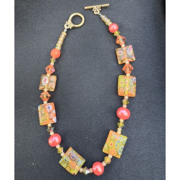 Vintage Millefiori Glass Bracelet - Picture 1 of 6